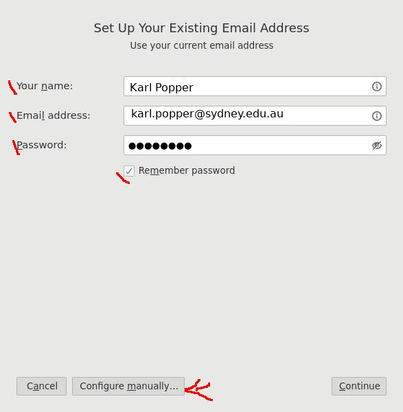 Existing Email Address Dialog